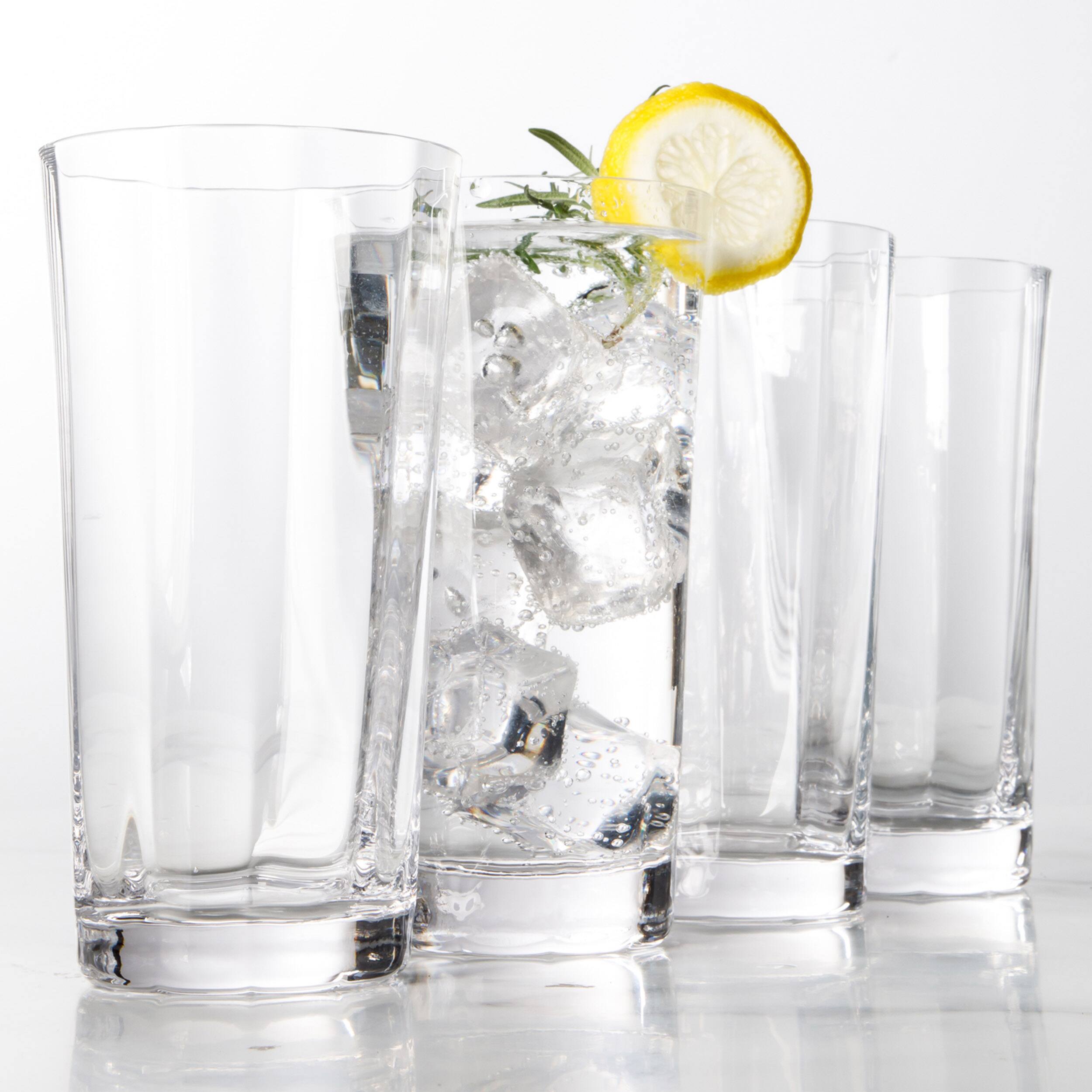 Alt View 2. Sur La Table - Sur La Table Cambron 4 Piece 17oz Optic High Ball Handmade Glass Drinkware Set - Clear.