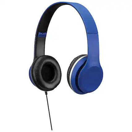 Front. iLive - iLive 40mm Driver Headphones, Blue, IAH57BU.