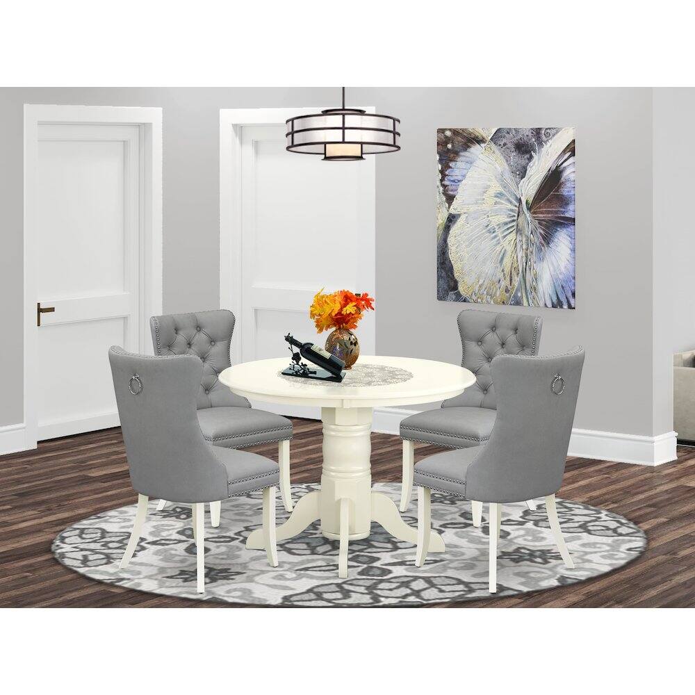 Alt View 7. East West Furniture - 5 Piece Kitchen Table & Chairs Set - White.