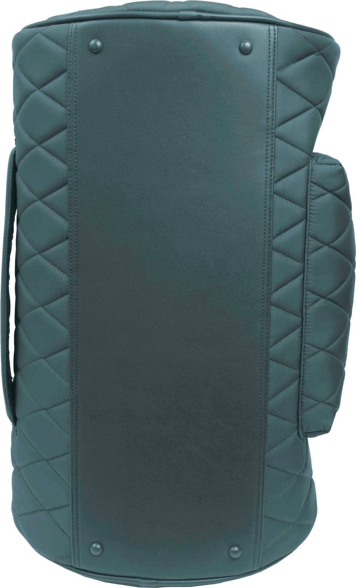 Back. Max Studio - 20-Inch Large Nylon Diamond-Quilted Roll-Front Duffle Bag - 236-CHOCOLATE.