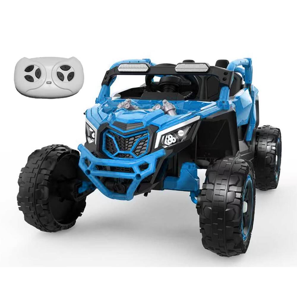 Front. Ropilly - Ropilly Light Blue 24V Kids Ride On UTV with Remote Control, 400W Motor, 3 Speeds, 4-Wheel Suspension.
