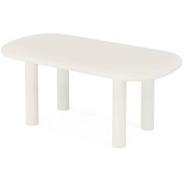 Kadyn - End Table,Dining Table, Living Room Table,Wood Dining Table, 63" Modern Oval Kitchen Table for 4-6 People - White
