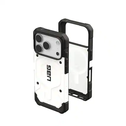 Front. UAG - iPhone 18 Pro/iPhone 17 Pro Case with MagSafe, Traction Grip, Drop Protection, Rugged Protective Cover, Pathfinder - White.