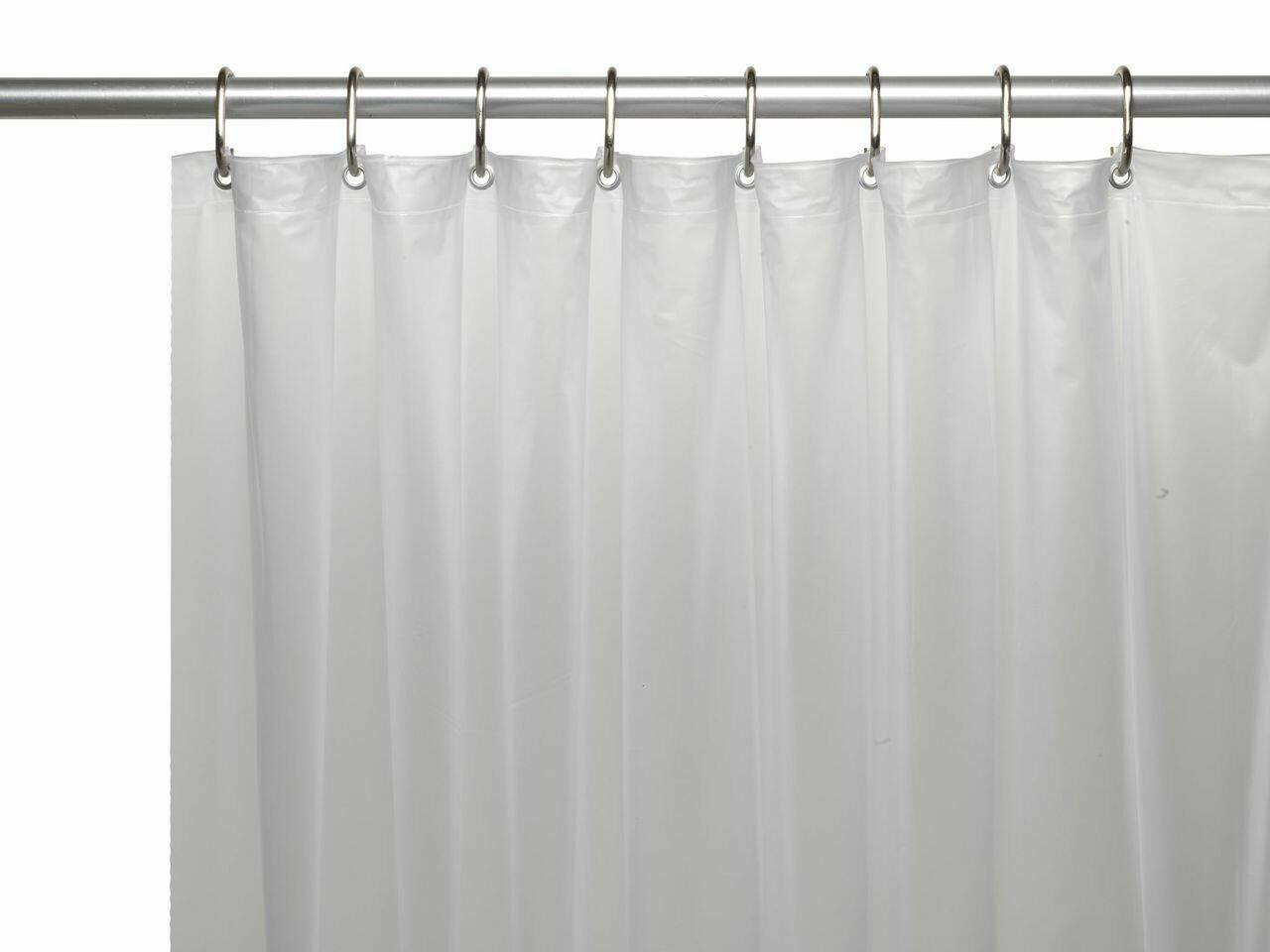 Angle. Kate Aurora - Kate Aurora Hotel Heavy Duty 10 Gauge Vinyl Shower Curtain Liners - Frosty 72" x 84" Extra Long Shower Curtain Liner - Frosty.