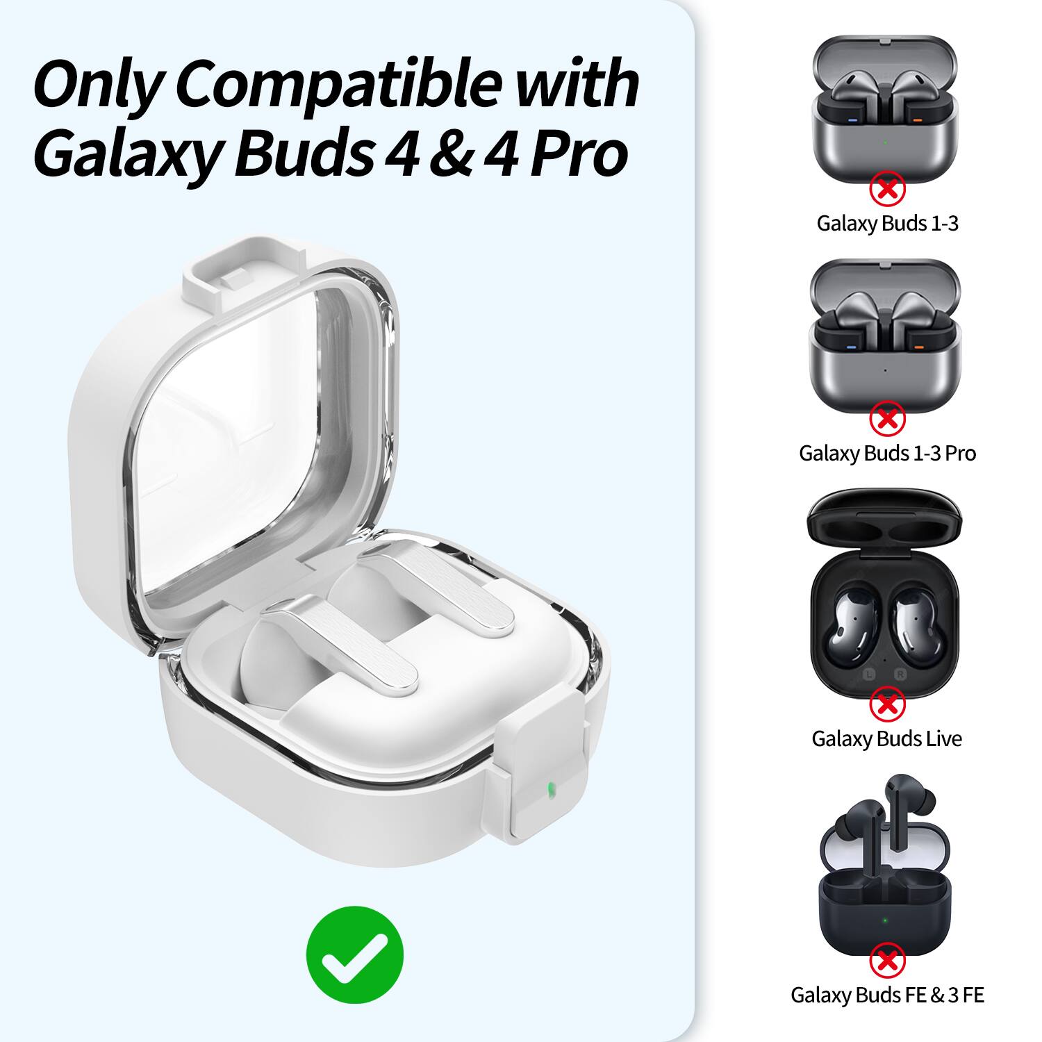 Dteck For Samsung Galaxy Buds 4 / Buds 4 Pro Earphone Case Rugged