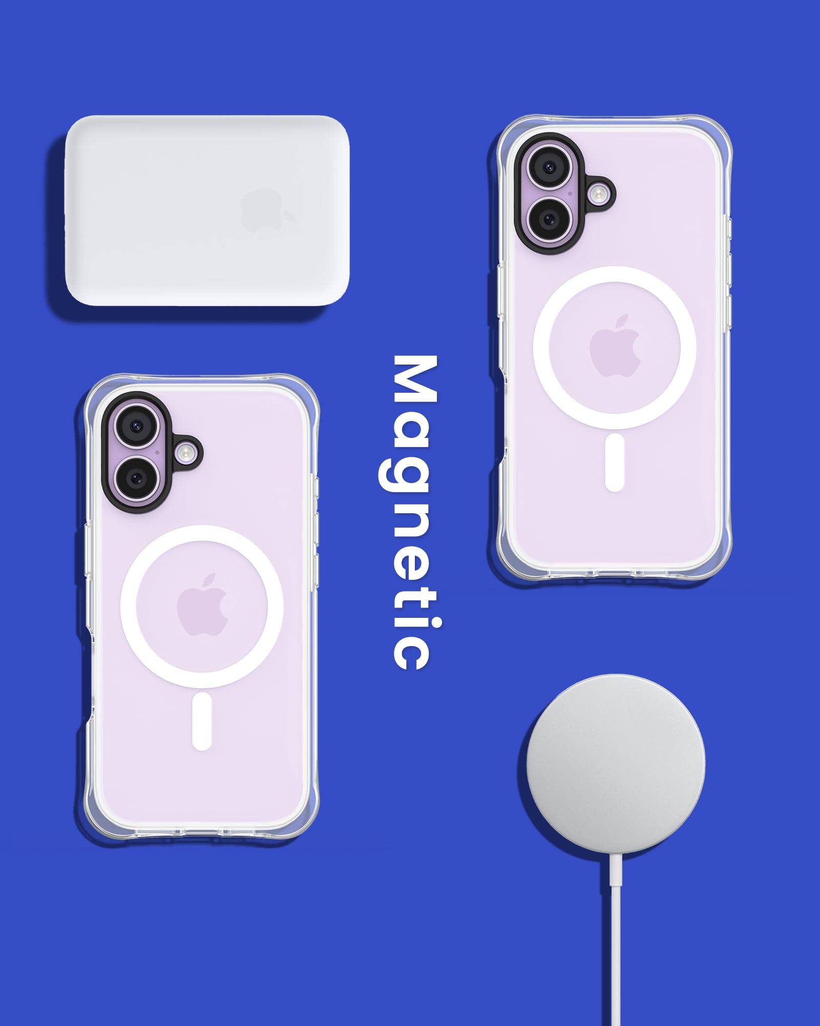 Alt View 6. Ornarto - ORNARTO Air Case for iPhone 17 Clear with MagSafe | Camera Control Button | Built-in Air Phone Cover-White - White.