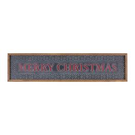 BreeBe - Ornate Metal Merry Christmas Sign 34"L - Bkack, Red, White