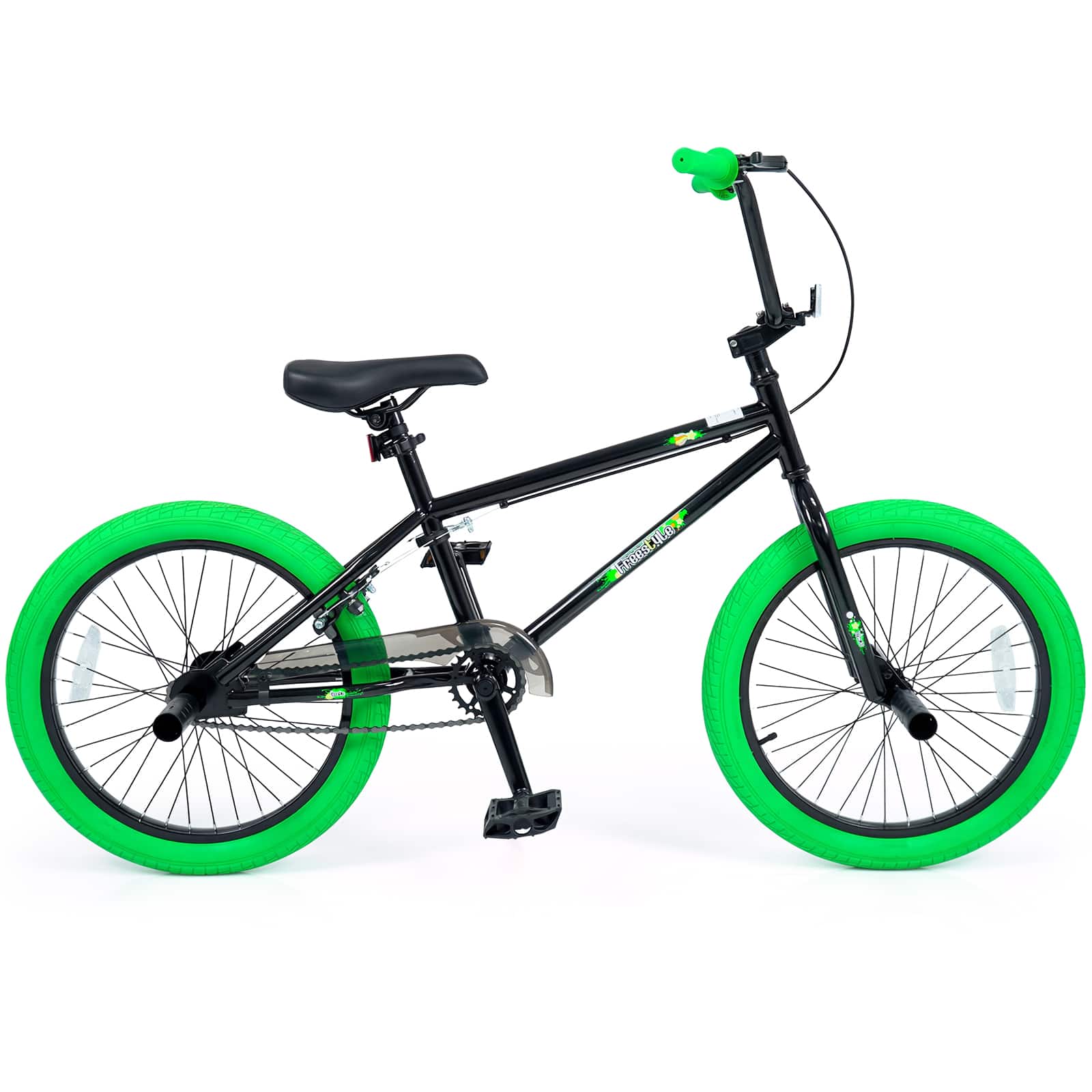 "Costway - Freestyle BMX Bike, 20"" Trick Bicycle with 360 Degree Steering, Adjustable Seat - Green" price history on PriceWatchPro