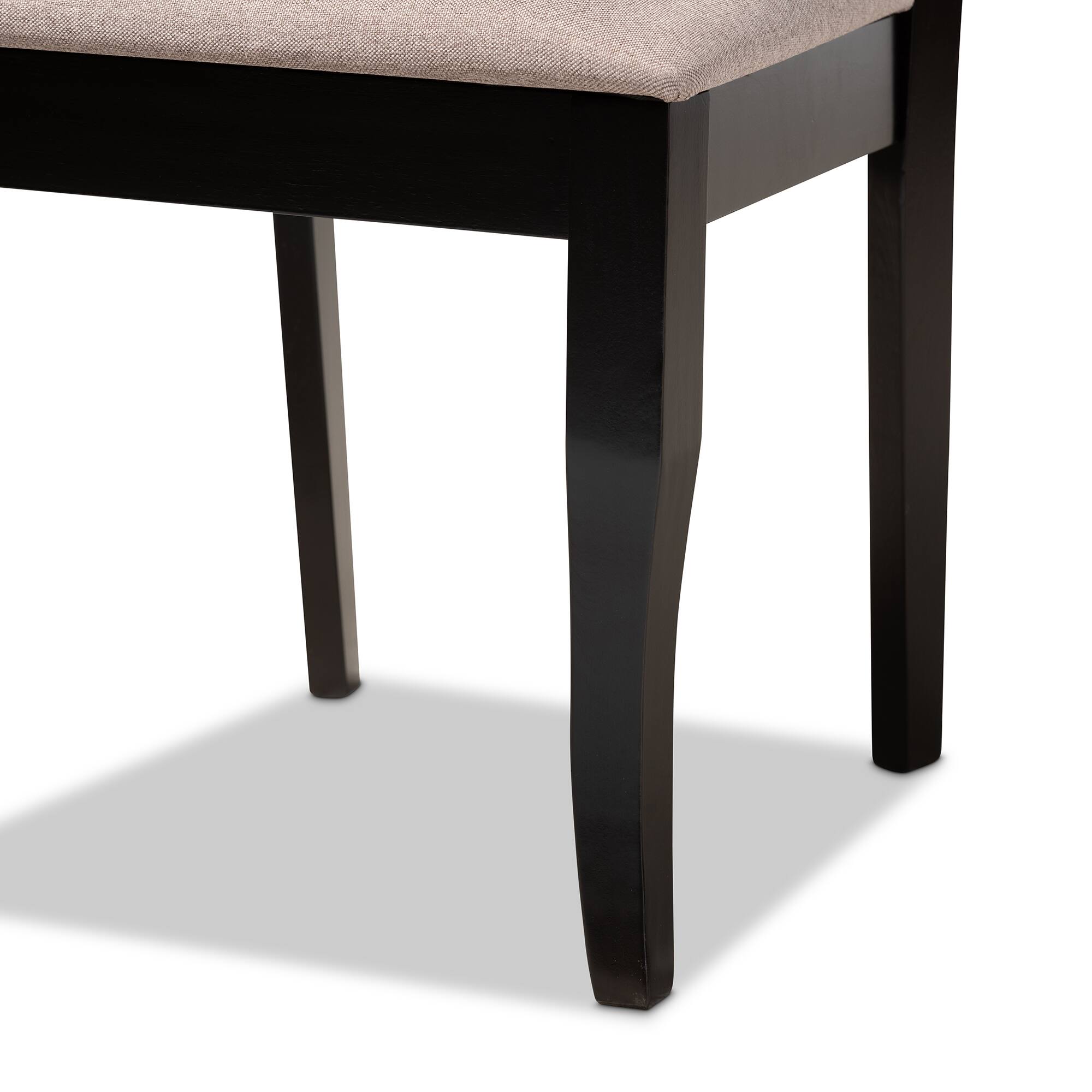 Alt View 1. Baxton Studio - Mael Modern Fabric Upholstered and Espresso Finished Wood 2-Piece Dining Chair Set - Sand/Espresso Brown.