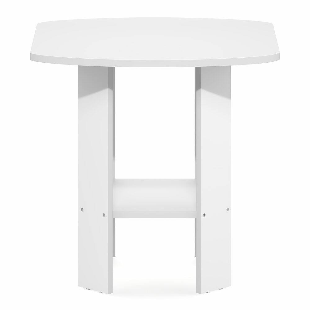 Left. Furinno - SIMPLE DESIGN Side Table, Square End Table, Open Shelves Night Stand, Bedside Table, Rounded Corner, Easy Assembly - White.