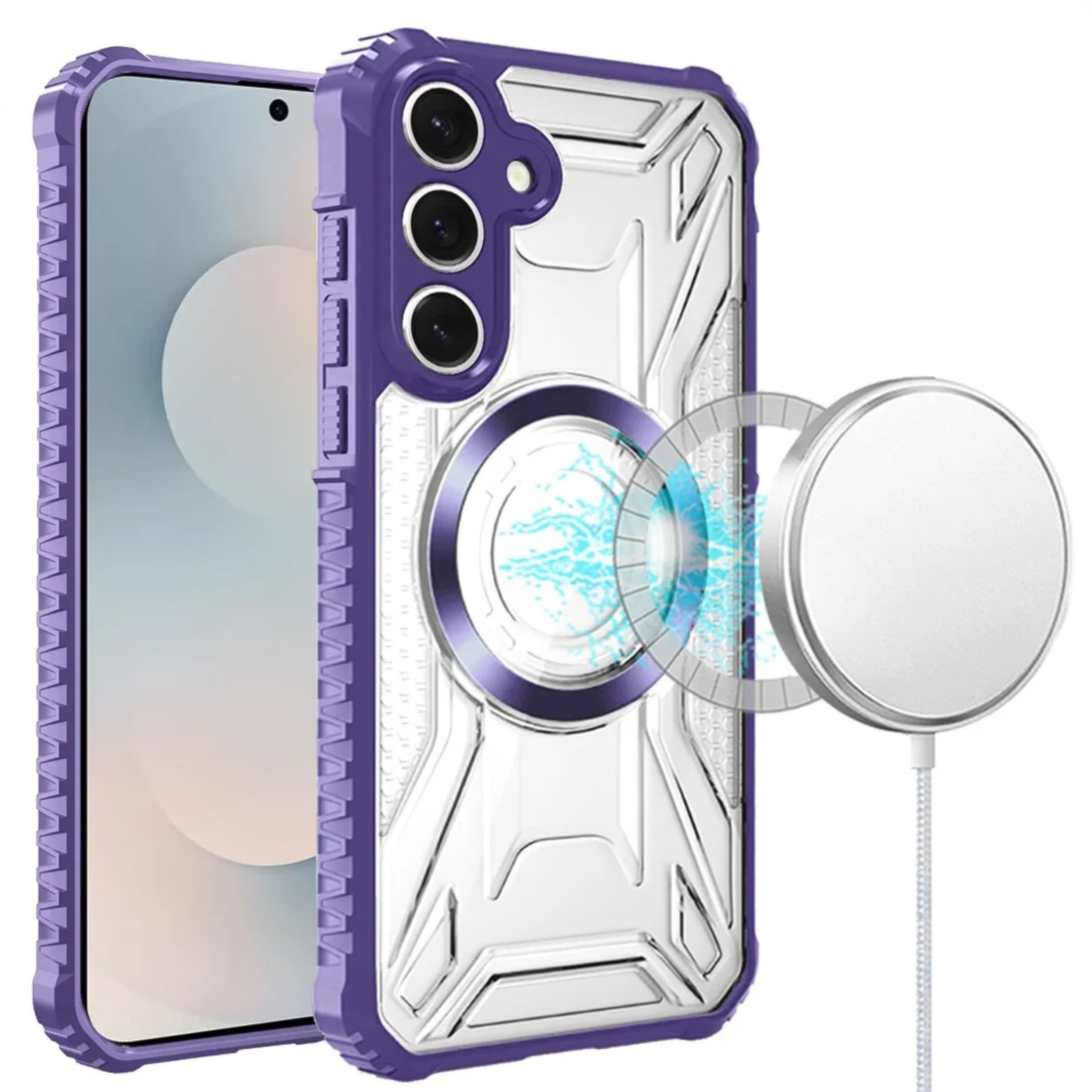 Kitcheniva - Magnetic Circle Shockproof Case With Tempered Glass For Samsung S26 Plus - Purple price history on PriceWatchPro