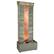 Front. Sunnydaze - Rippled Slate Indoor Water Fountain with LED Light - 48 in - Grey.