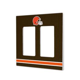 Keyscaper - Cleveland Browns Stripe Double Rocker Light Switch Plate - Multicolor
