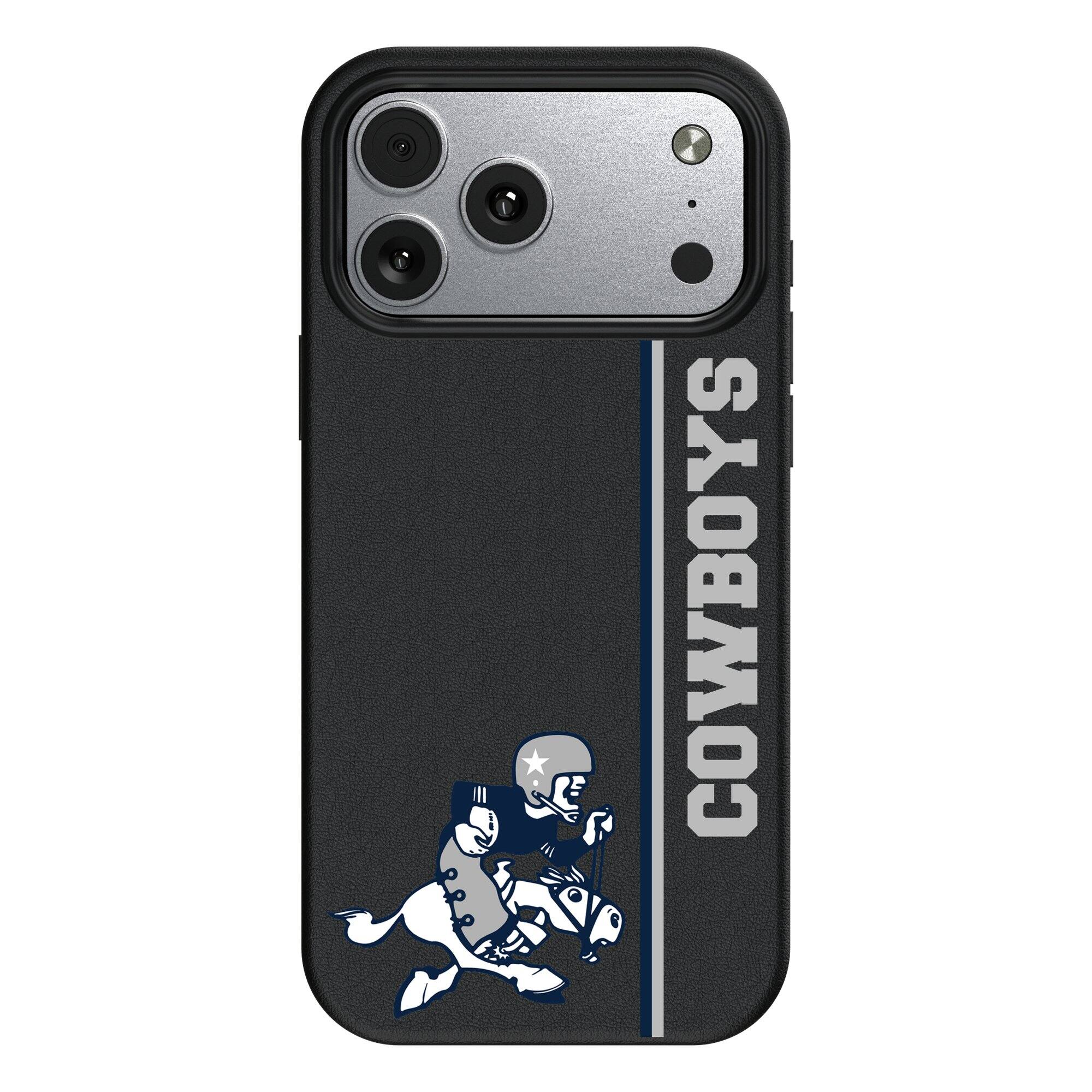 Front. Keyscaper - Dallas Cowboys Throwback Logo iPhone Magnetic Bump Case - 16 Plus - Black.