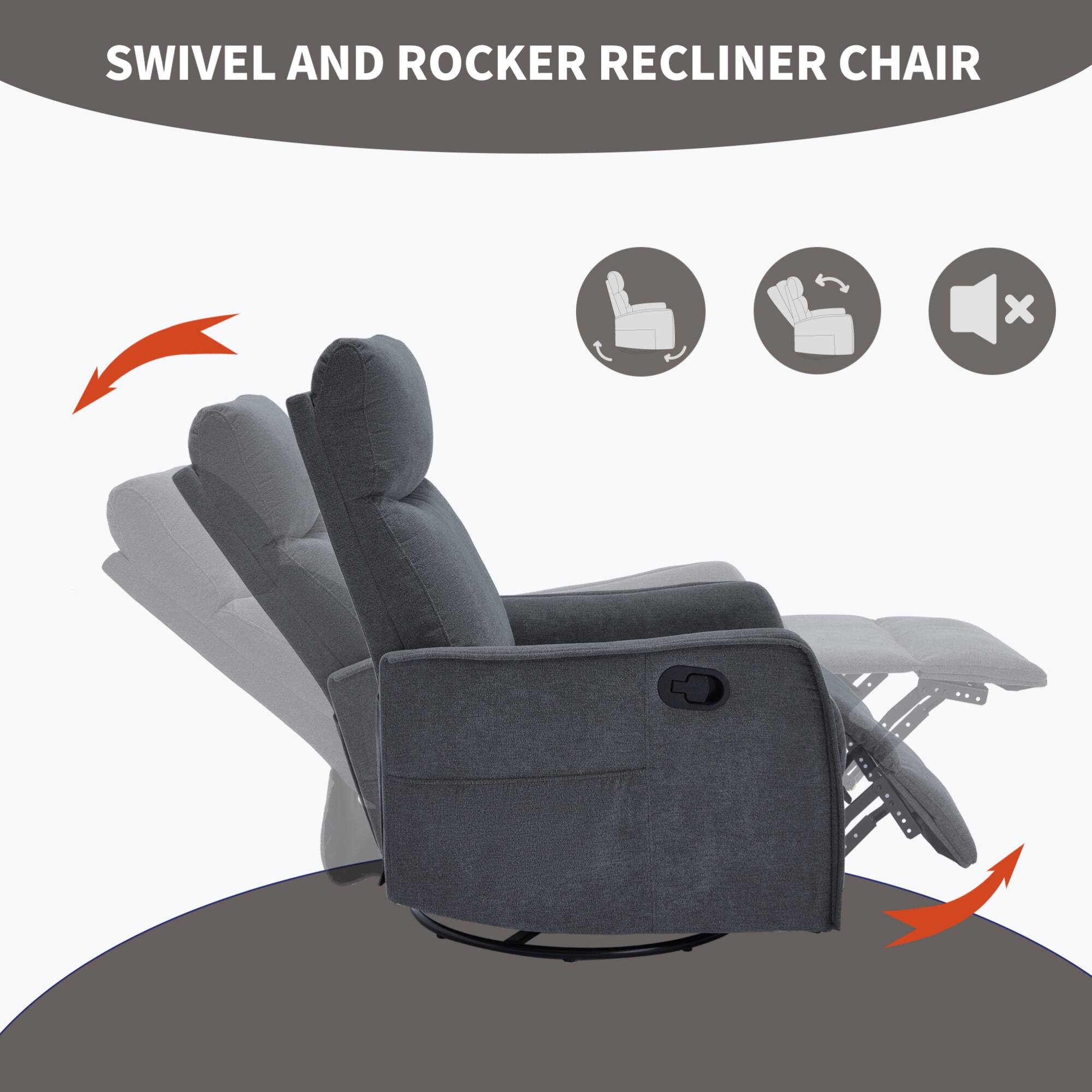 SWIVEL AND ROCKER RECLINER CHAIR