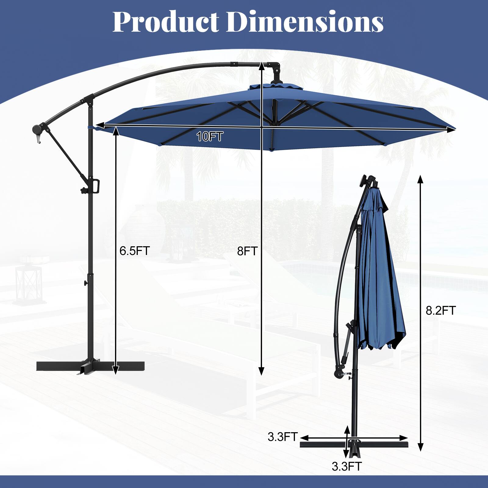 Product Dimensions: 10FT, 6.5FT, 8FT, 8.2FT, 3.3FT, 3.3FT