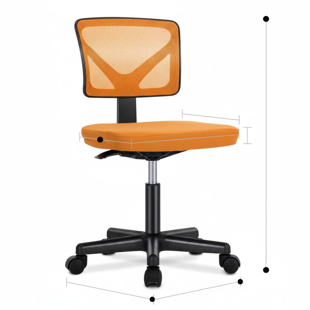 Alt View 4. AOITUN - Ergonomic Orange Office Computer Desk Chair - Height Adjustable, Breathable Mesh, Ideal for Kids and Teens - Orange.