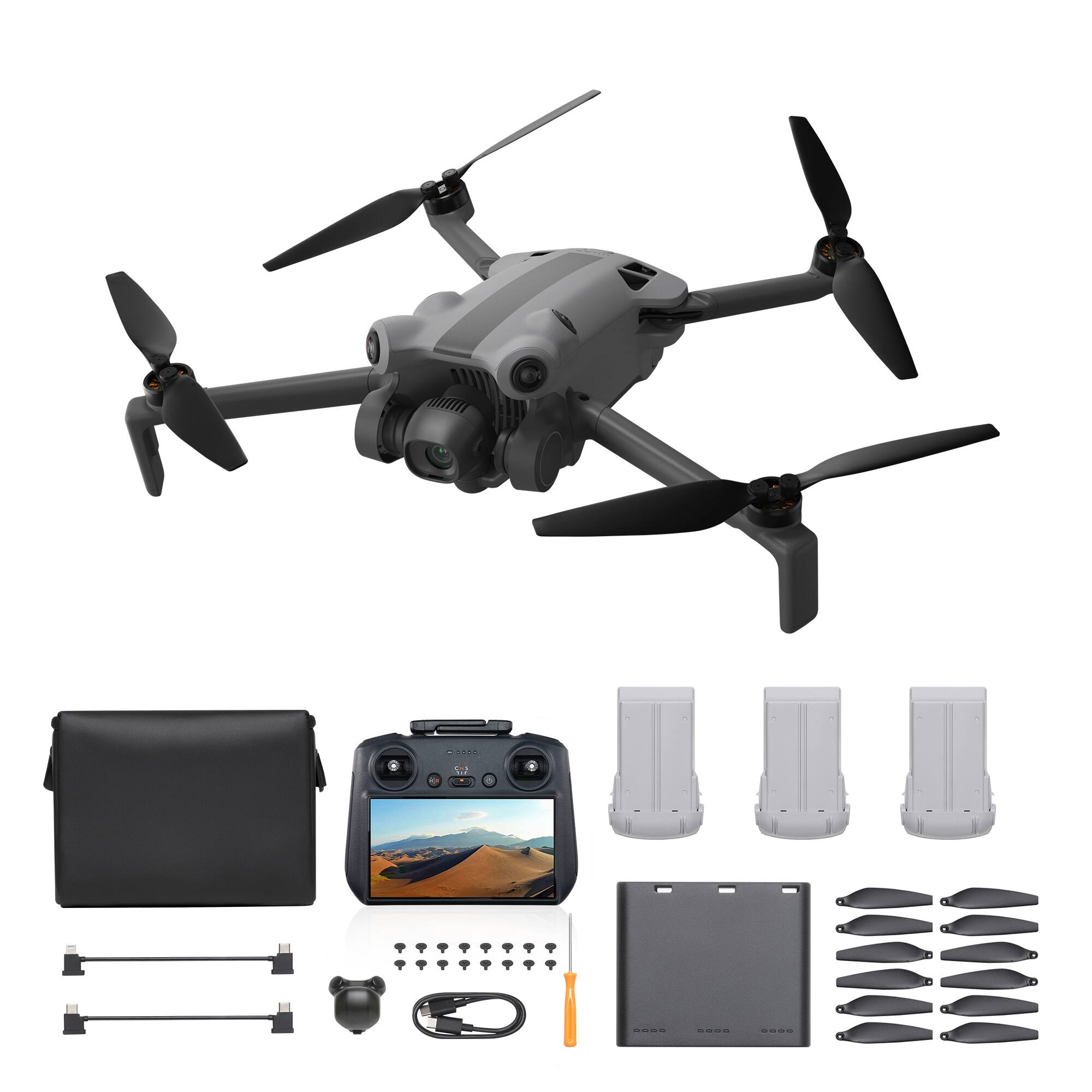 SKYROVER - X1 Fly More Combo 8K Drone Bundle with Remote Screen Controller - Gray