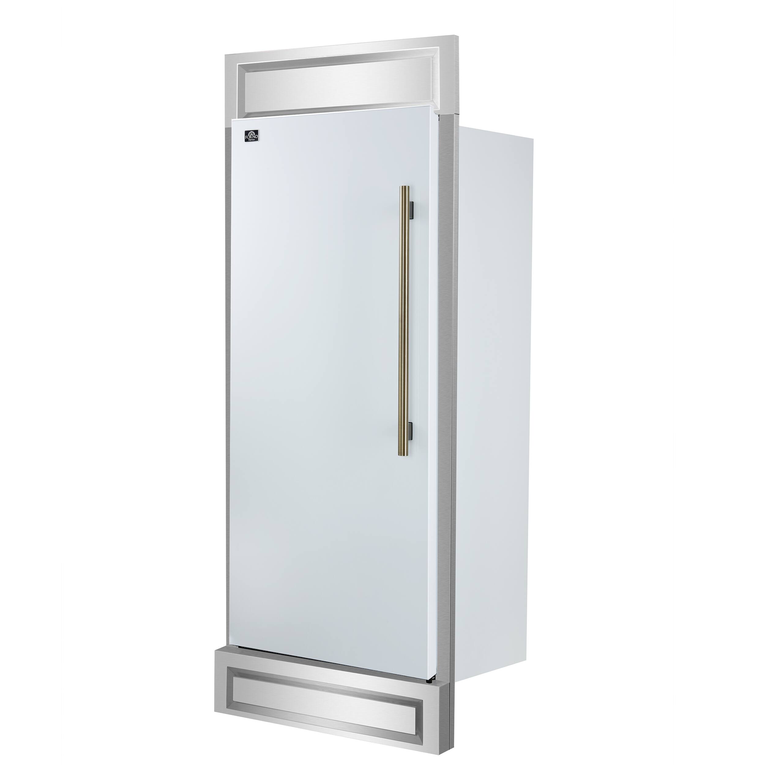 Angle. Forno Appliances - Maderno 13.6 Cu. Ft. Built-In Convertible Refrigerator/Freezer with Decorative Grill - White.