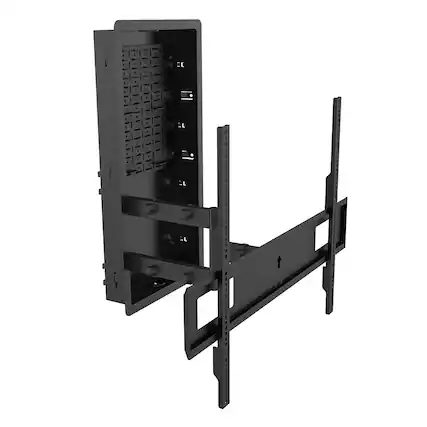 Front. Kanto - Kanto R600 Recessed In-Wall TV Mount for 65"- 90" TVs - Black.