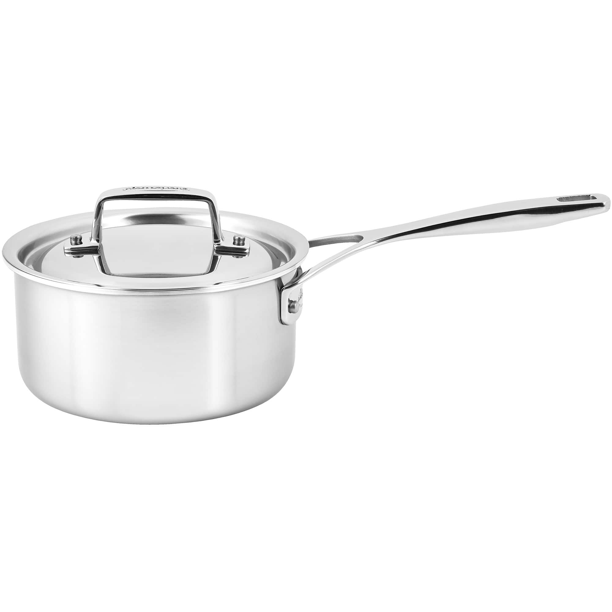 Demeyere - Essential 5-ply, 18/10 Stay Cool Handle, all Cooktops, Pour Edge, 1.5-qt Saucepan with Lid - Stainless Steel