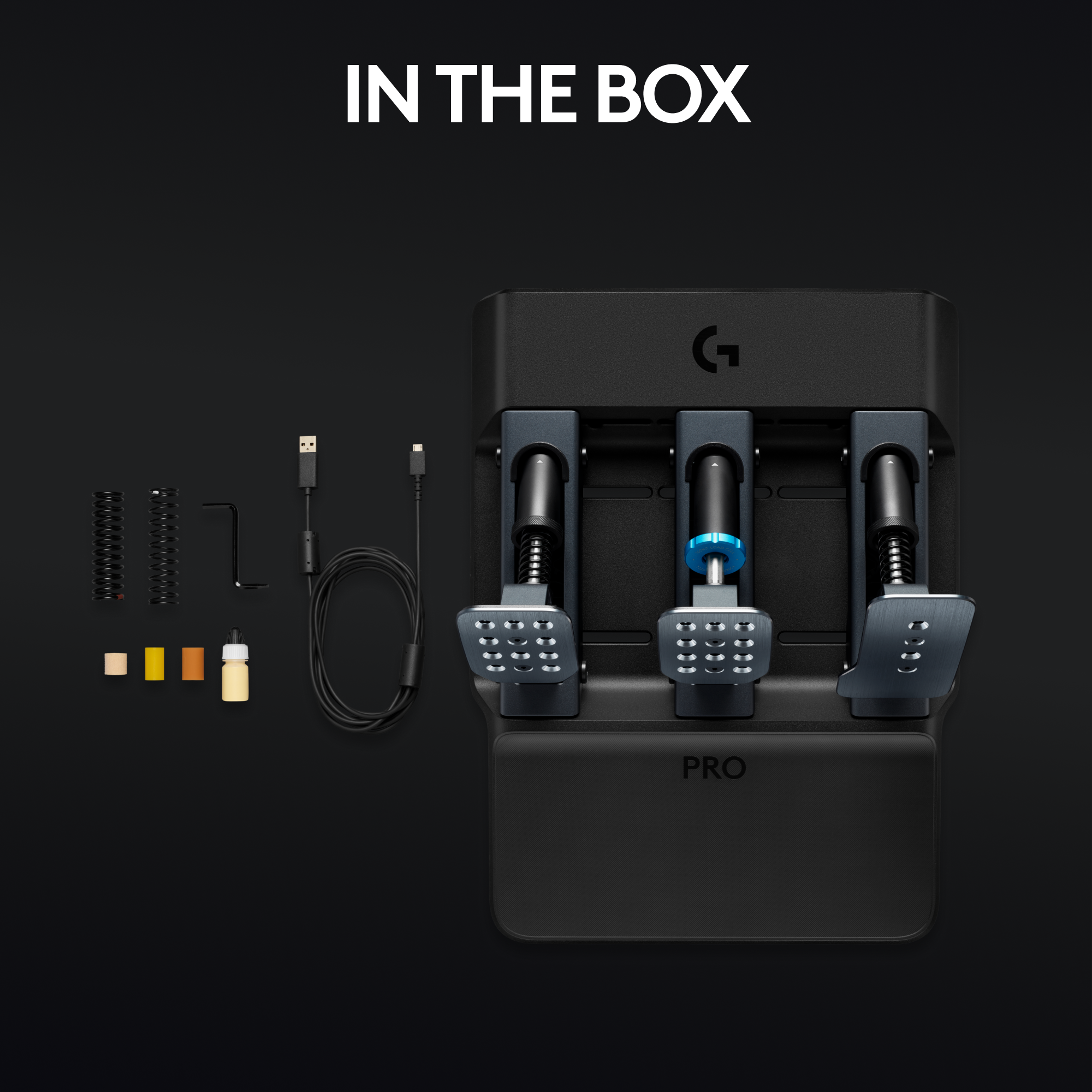 In the box, there is a G Pro device, which is a hair dryer. The box also contains a charger and a black case for the hair dryer.