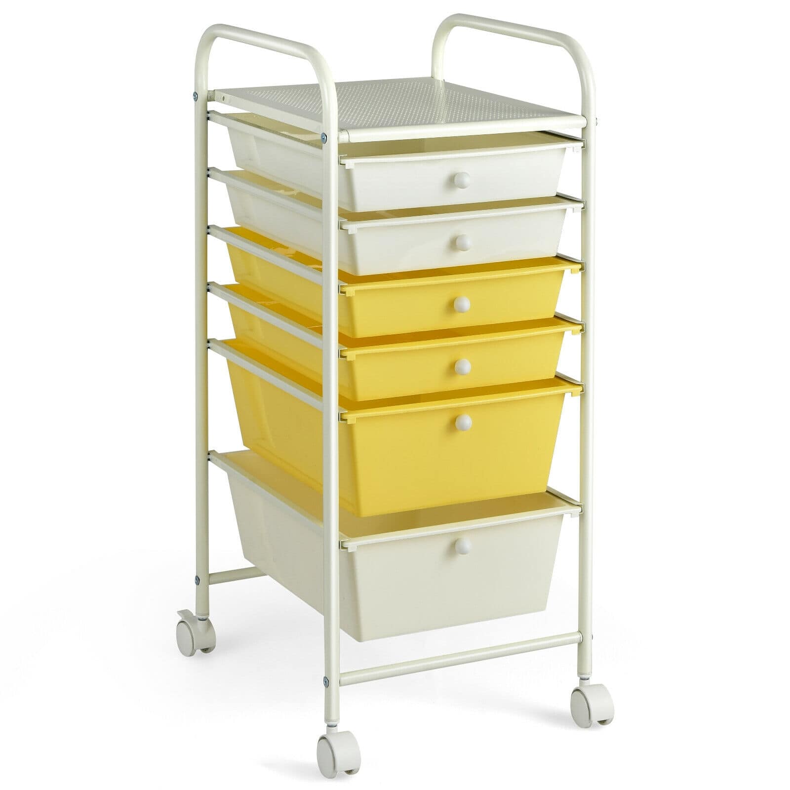 Ecooso - 6-Drawer Rolling Storage Cart Organizer, Mobile Drawer Storage Unit for Classroom, Office and Craft Supplies - Yellow