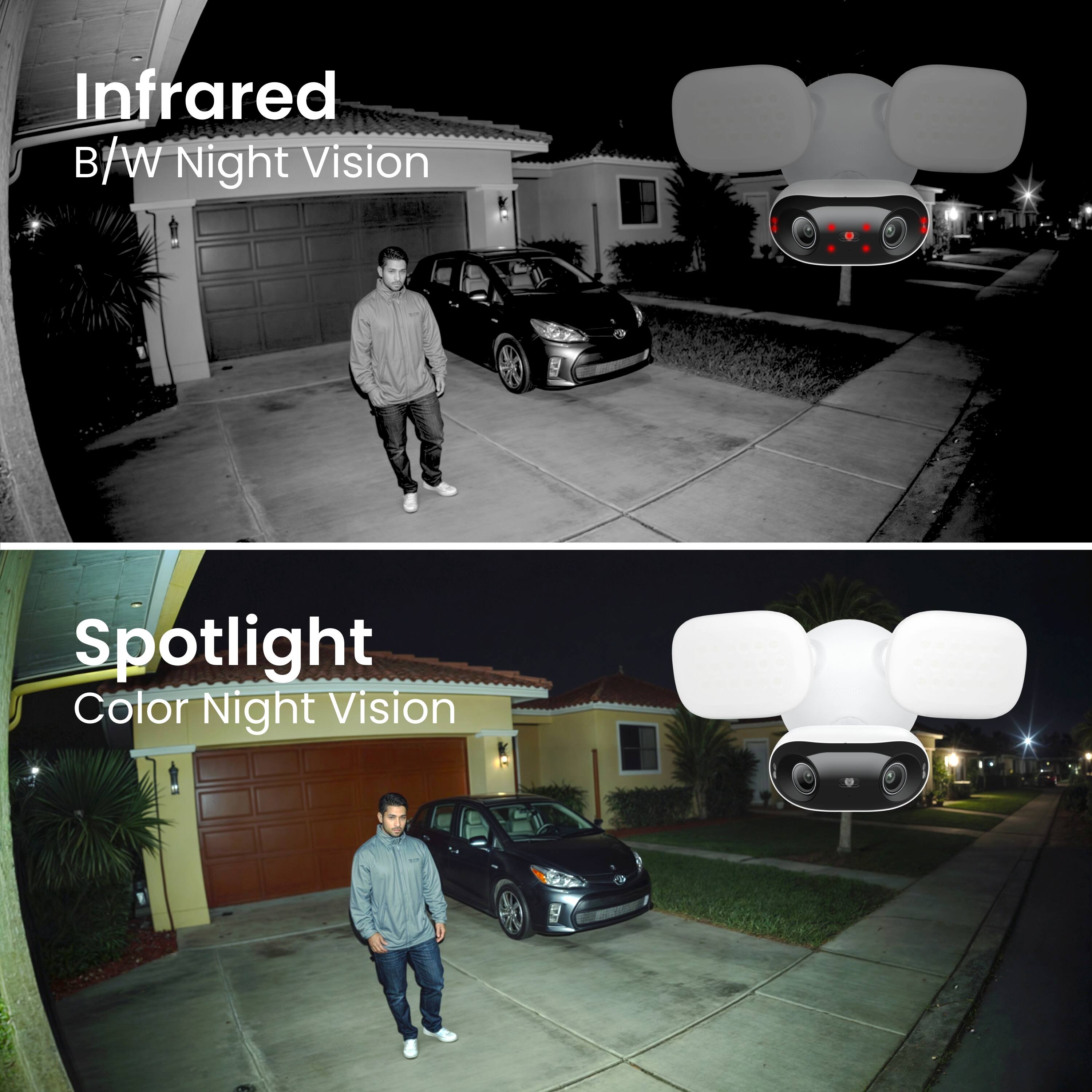 Infrared  
B/W Night Vision  

Spotlight  
Color Night Vision