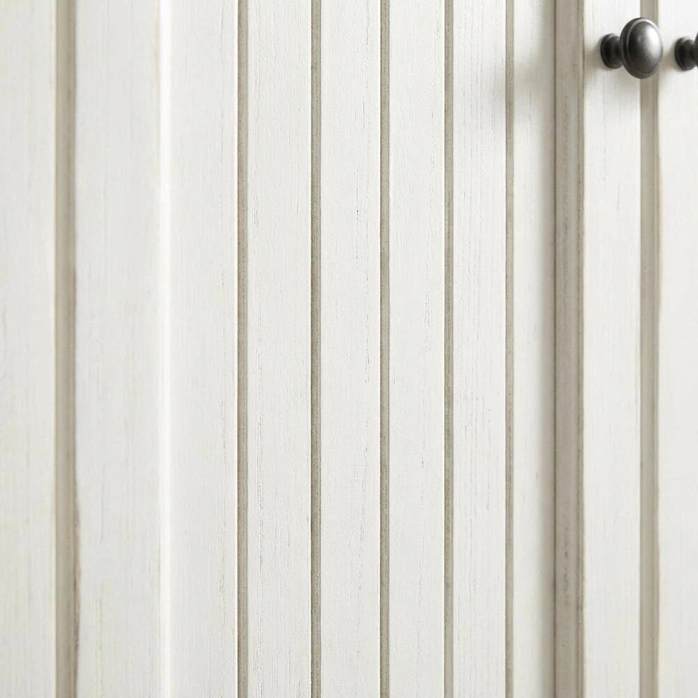 Alt View 2. FurniFact - White kitchen pantry cabinet with anti-tip safety feature - Distressed White.