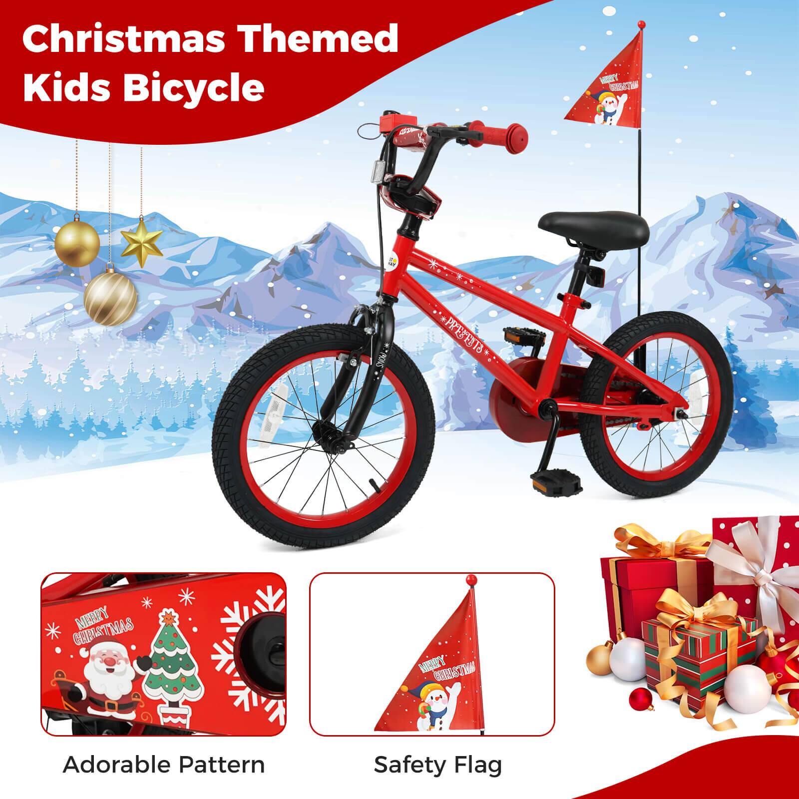 Christmas Themed Kids Bicycle

Adorable Pattern

Safety Flag