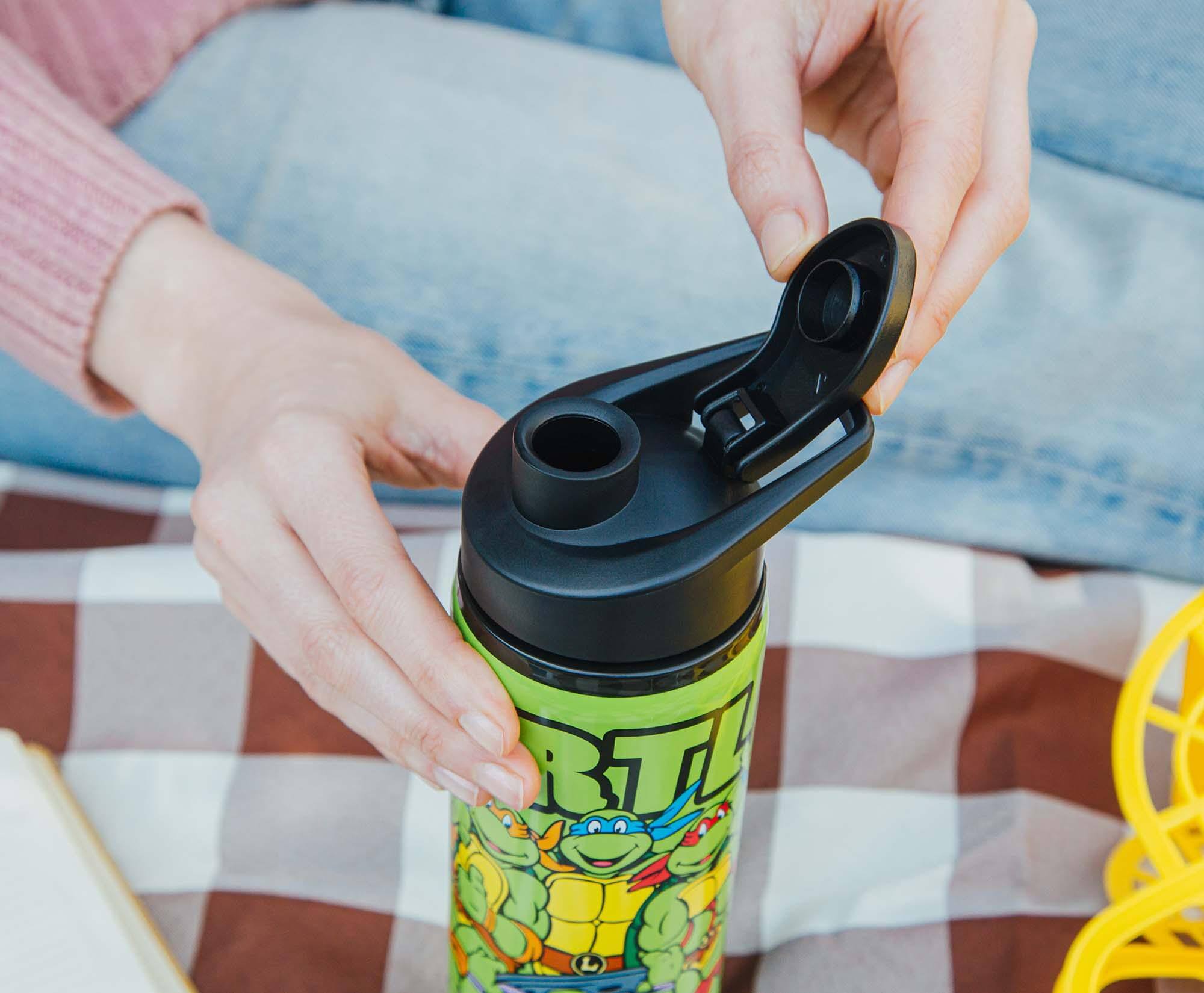 Alt View 2. Teenage Mutant Ninja Turtles - Teenage Mutant Ninja Turtles "Turtle Power" Stainless Steel Water Bottle - Green.