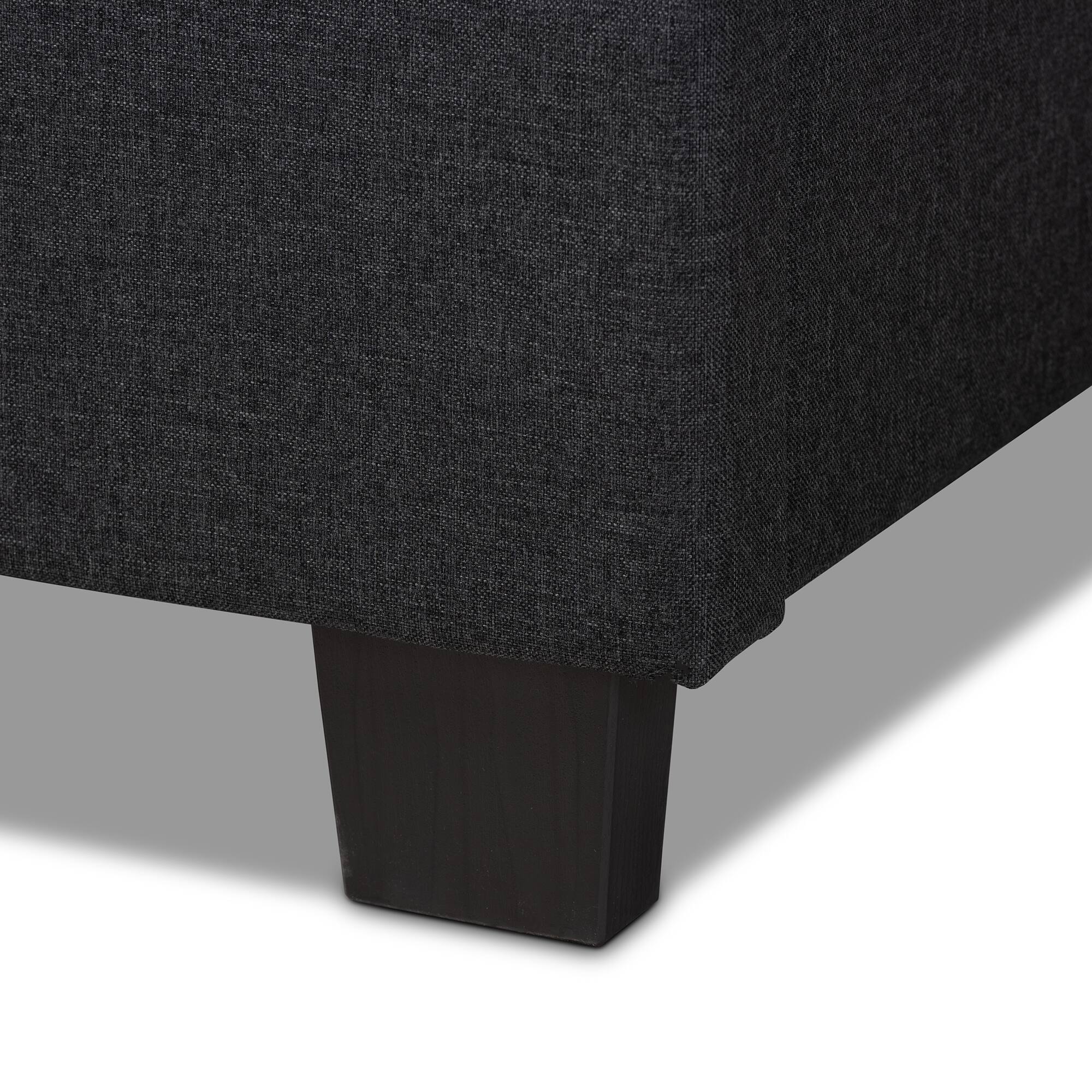 Alt View 1. Baxton Studio - Ansa Modern and Contemporary Fabric Upholstered Bed - Dark Grey/Black.