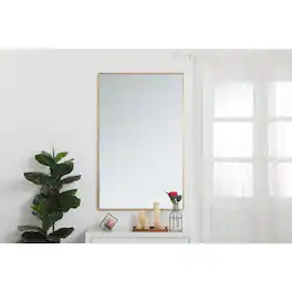 Elegant Decor - Metal frame rectangle mirror 30 inch - Brass