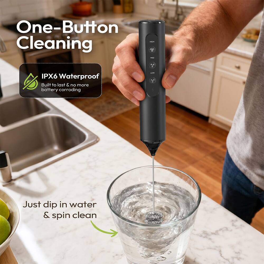 One-Button Cleaning

IPX6 Waterproof
Built to last & no more battery corroding

Just dip in water & spin clean