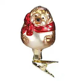 Inge Glas - Baby Hedgehog German Glass Christmas Tree Ornament FREE BOX - Green