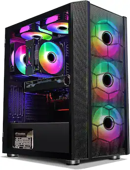 STGAubron - Gaming Desktop PC , Intel Core i3-10100F up to 4.3Ghz, GeForce RTX 2060 6G, 16GB DDR4, 1TB SSD, WiFi, Win11H - Black