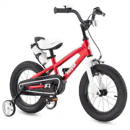 RoyalBaby - Freestyle Outdoor Kid's Bicycle with Training Wheels, 16 Inch - Red