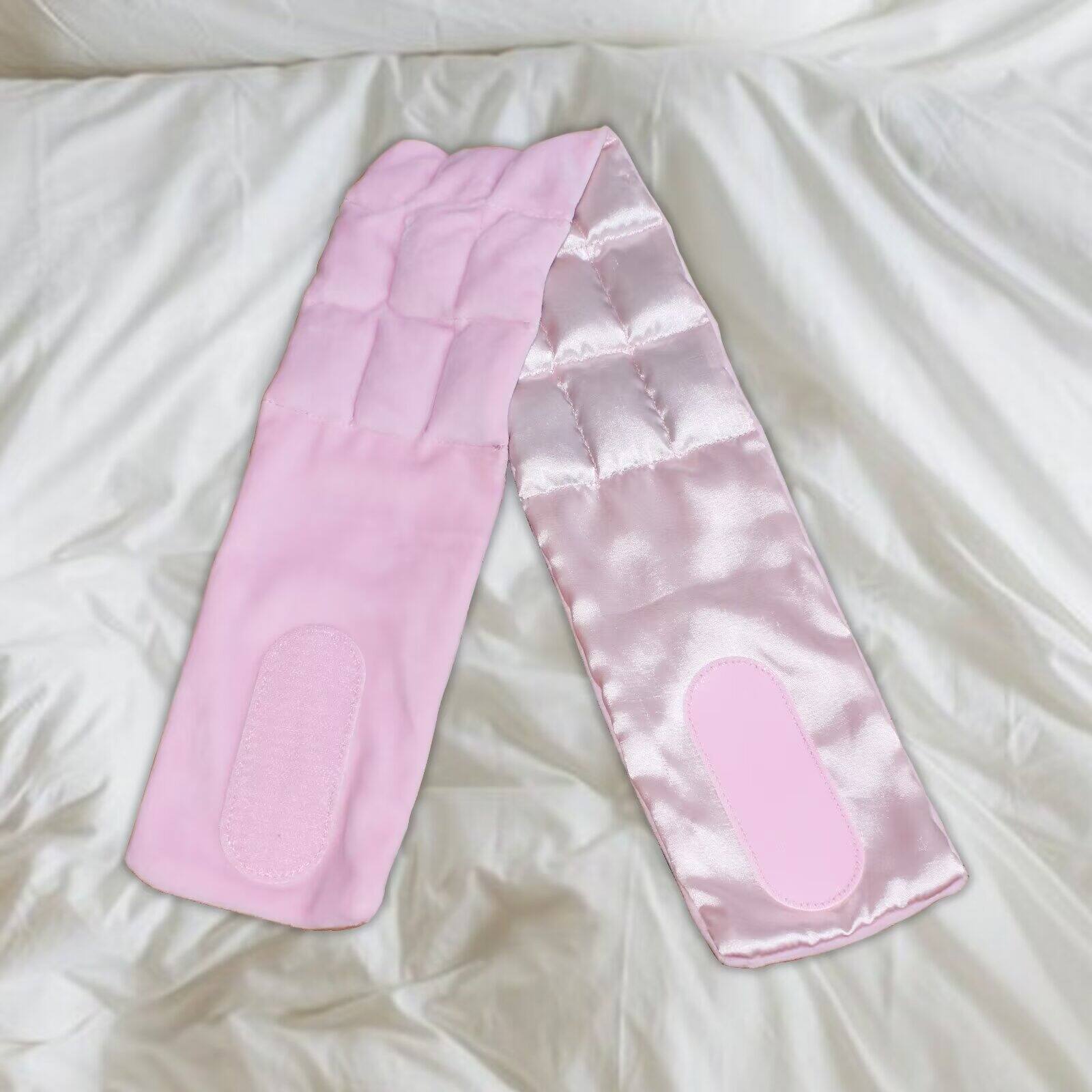 Alt View 1. Tooloton - 10 oz Adjustable Weighted Sleep Mask, Double-Sided Comfort, Side Sleeper Friendly, Travel & Home - Pink.