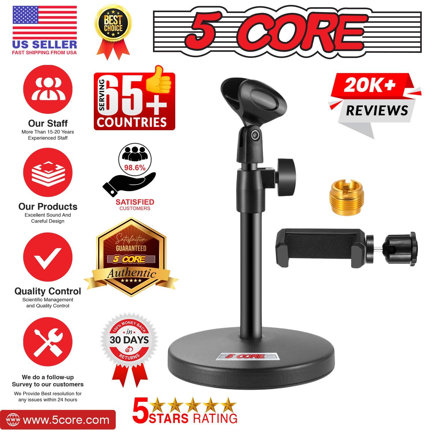 BEST CHOICE 5 CORE US SELLER FAST SHIPPING FROM USA 20K+ REVIEWS SERVING 65+ COUNTRIES Our Staff More Than 15-20 Years Experienced Staff 98.6% Our Products Excellent Sound And Careful Design SATISFIED CUSTOMERS Quality Control Scientific Management and Quality Control Satsfactior GUARANTEED 5 CORE Authentic ***** MONEY 100% in BACK 30 DAYS RETURNS We do a follow-up Survey to our customers We Provide Best resolution for any issues within 24 hours www.5core.com 5 STARS RATING