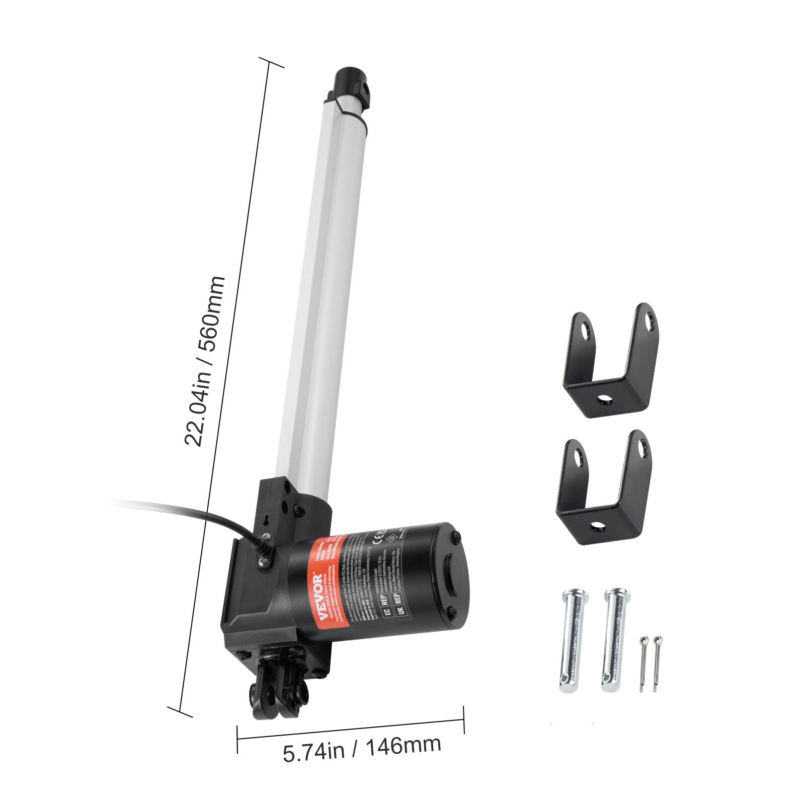 560mm | 22.04in  
5.74in | 146mm