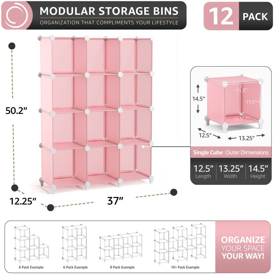 Waterproof Cuby Sorbus 12 Cube Storage Organizer –Waterproof Cubby Shelf Closet, Toys ...
