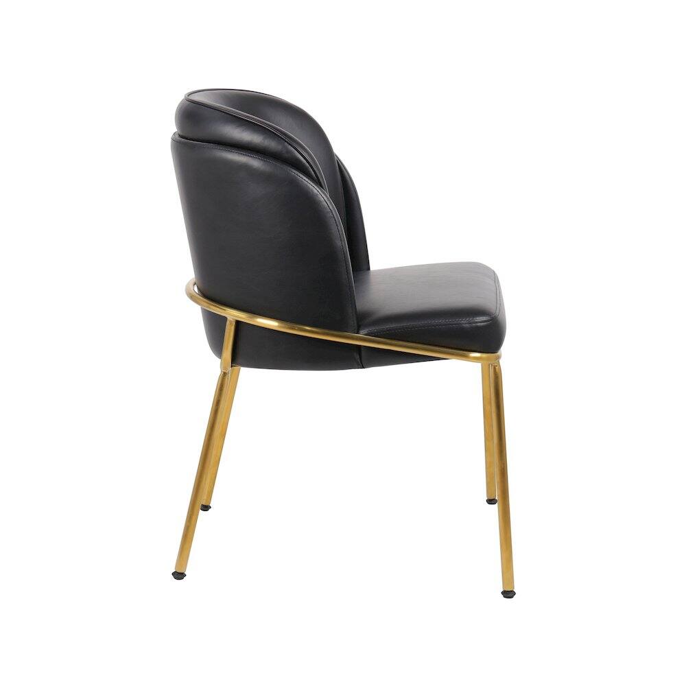 Alt View 3. Meridian Furniture - Jagger Black Vegan Leather Dining Chair, Set of 2 - Black.