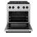 Angle. ZLINE - Autograph 30 in. 4.2 cu. ft. Freestanding Paramount Dual Fuel Range w/ DuoPro Cooktop in Satin Steel & Black Accents - Stainless Steel.