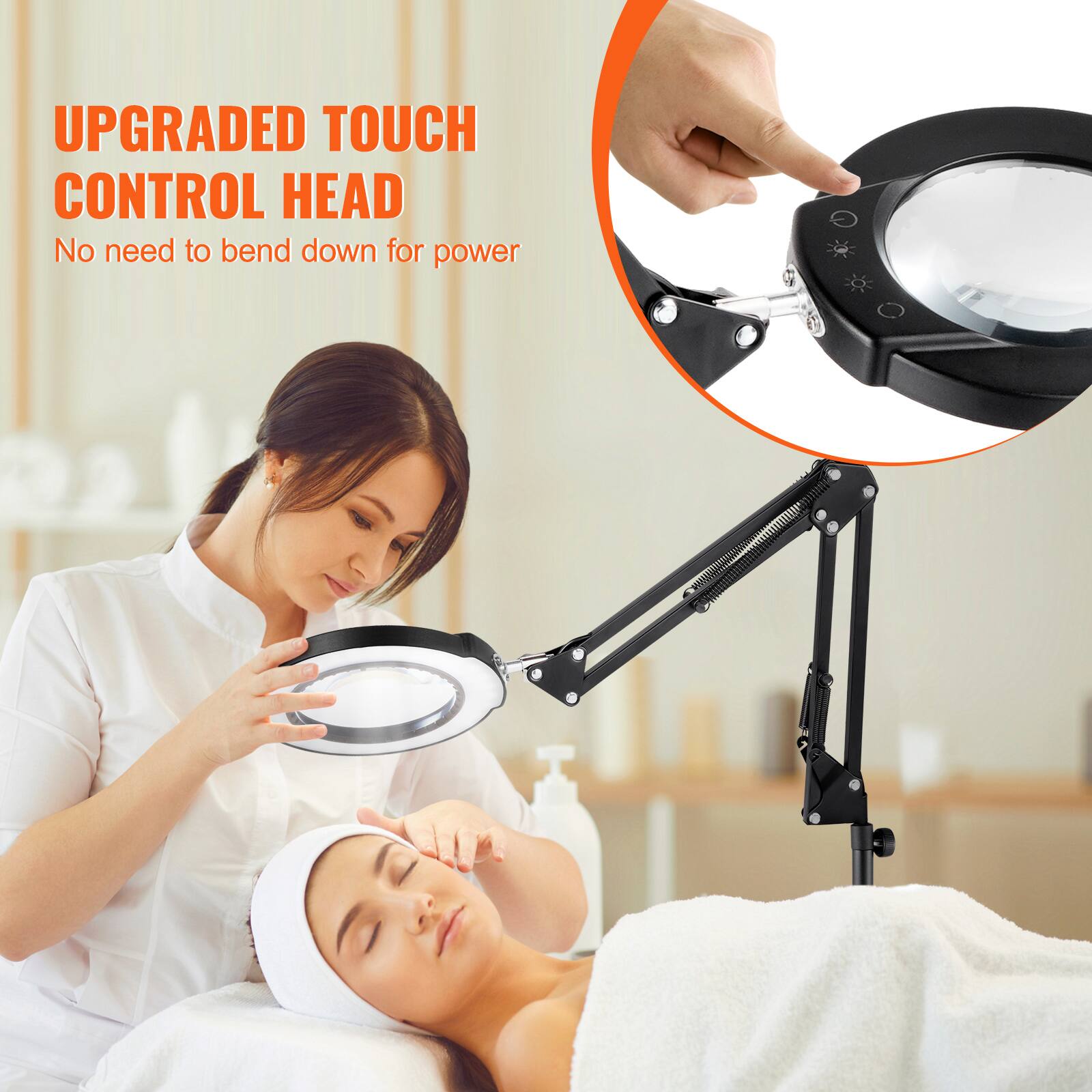 UPGRADED TOUCH CONTROL HEAD  
No need to bend down for power
