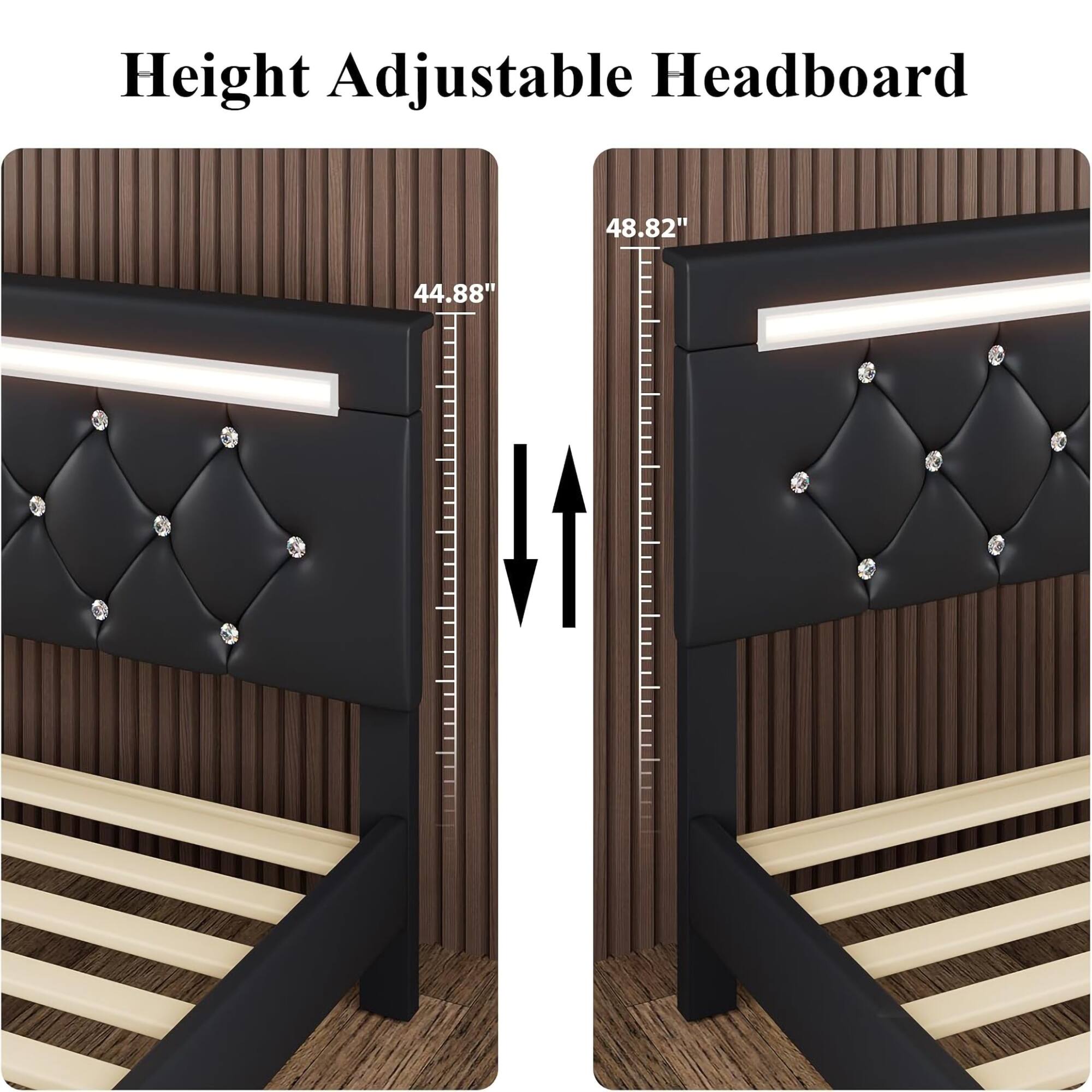Height Adjustable Headboard  
44.88" - 48.82"