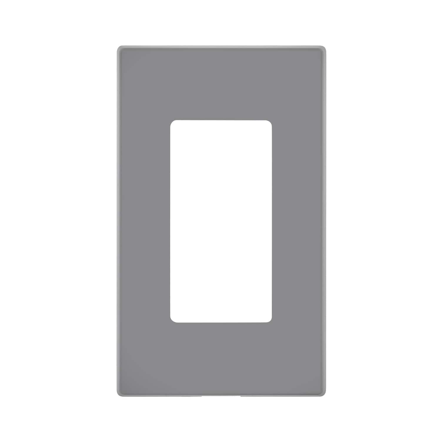 Leviton - Decora Light 1 gang Polycarbonate Decorator Screwless Wall Plate 1 pk - Gray