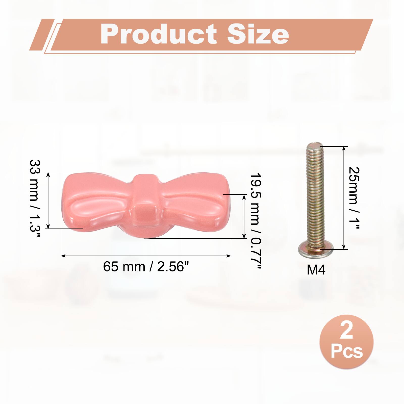 Product Size

33 mm / 1.3"

65 mm / 2.56"

19.5 mm / 0.77"

M4 25mm / 1"

2 Pcs