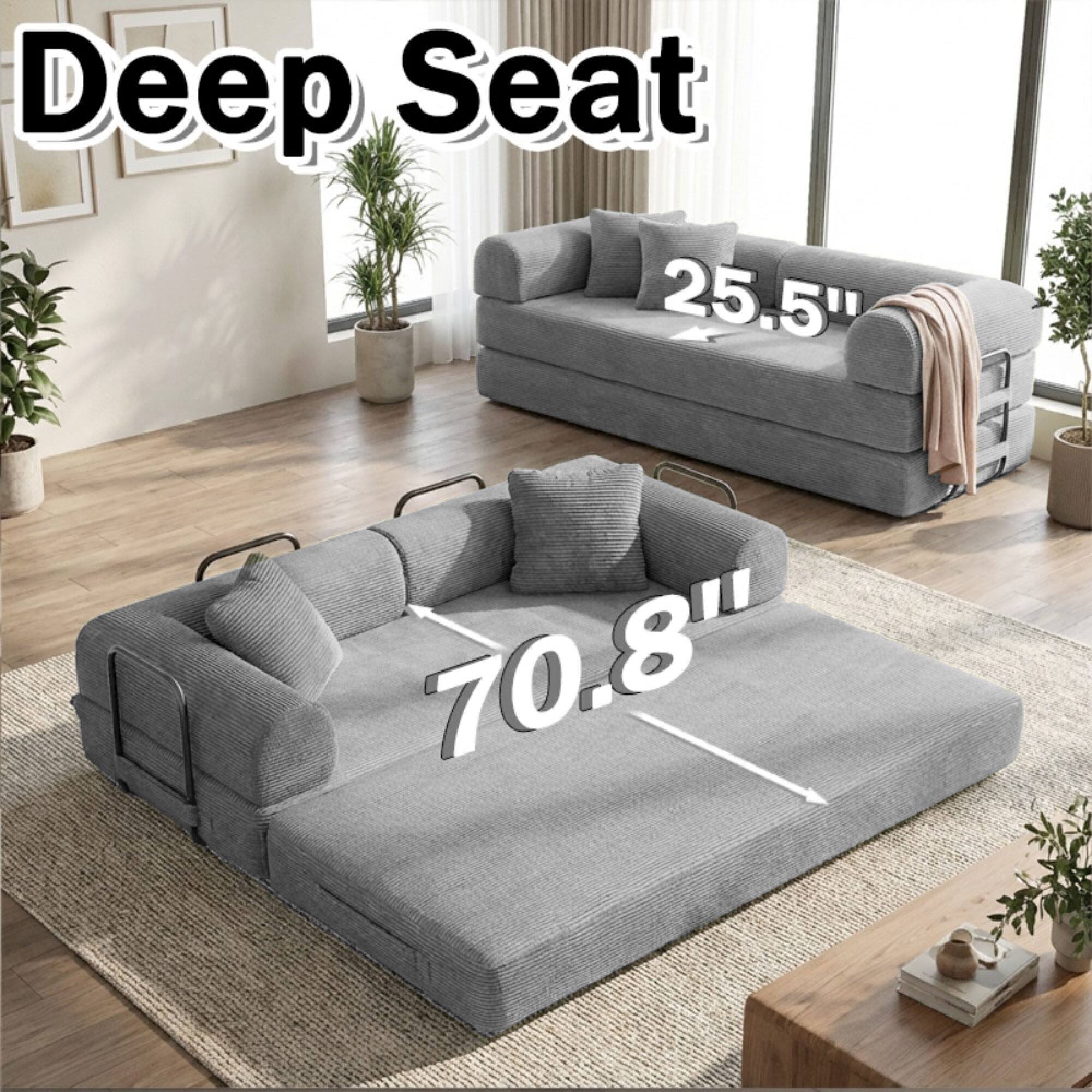 Deep Seat  
25.5"  
70.8"