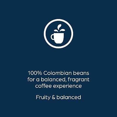 100% Colombian beans for a balanced, fragrant coffee experience  
Fruity & balanced