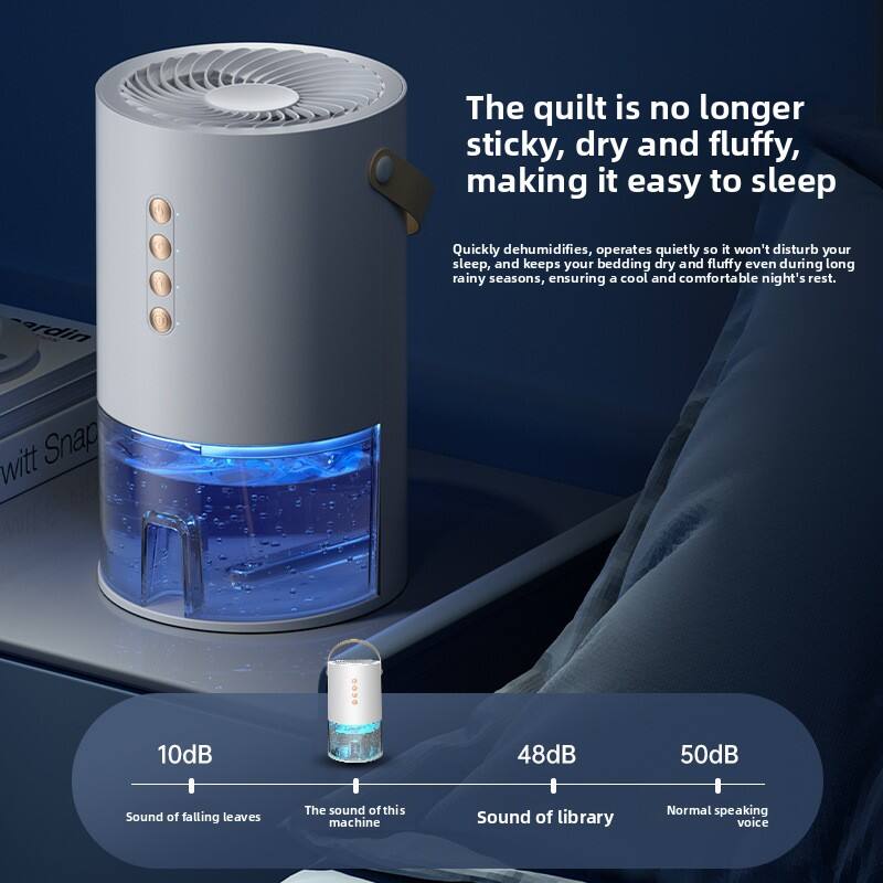 The quilt is no longer sticky, dry and fluffy, making it easy to sleep. Quickly dehumidifies, operates quietly so it won't disturb your sleep, and keeps your bedding dry and fluffy even during long rainy seasons, ensuring a cool and comfortable night's rest.

10dB  
Sound of falling leaves

48dB  
Sound of library

50dB  
Normal speaking voice